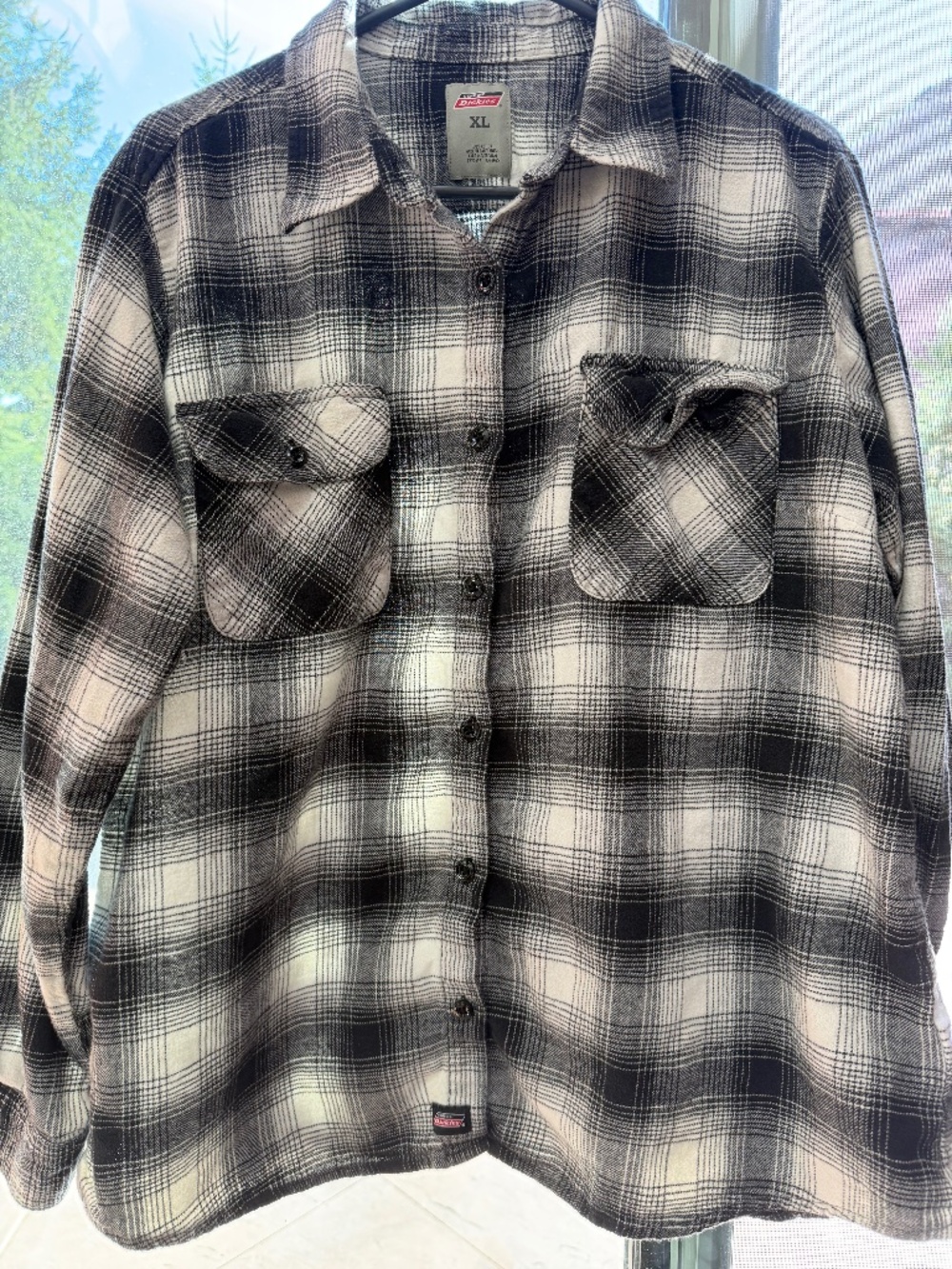 💥 Dickies Classic Buffalo Plaid Flannel Button Down Sz XL💥